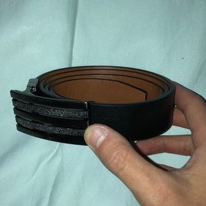 Reversible Black/Light Brown Leather Belt